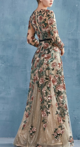 MOTHER OF THE BRIDE Formal WITH LONG SLEEVES EVENING GOWN - Picture 5 of 8